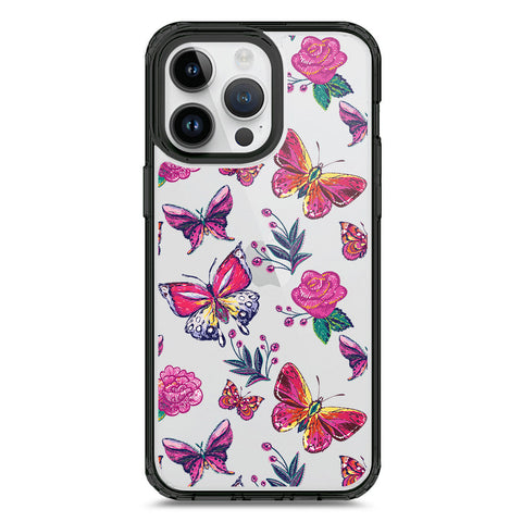 iPhone 15 Pro Max - Black - Cover - O'Nation Butterfly Dreams Series 1 - Clear Phone Case - Soft Silicon Borders