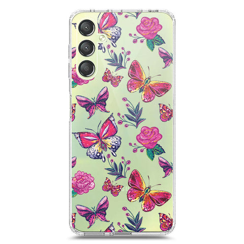 Samsung Galaxy A24 4G Cover - O'Nation Butterfly Dreams Series 1 - Clear Phone Case - Soft Silicon Borders