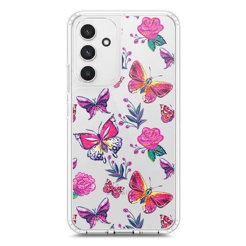 Samsung Galaxy A54 Cover - O'Nation Butterfly Dreams Series 1 - Clear Phone Case - Soft Silicon Borders