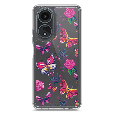 Oppo A58 4G Cover - O'Nation Butterfly Dreams Series 1 - Clear Phone Case - Soft Silicon Borders