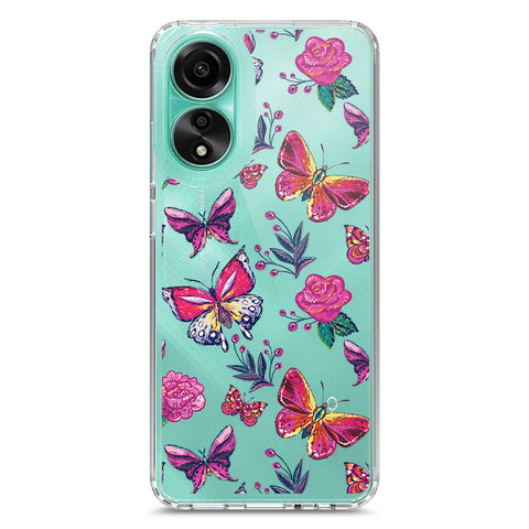 Oppo A78 4G Cover - O'Nation Butterfly Dreams Series 1 - Clear Phone Case - Soft Silicon Borders