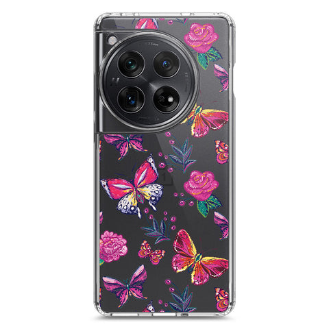 OnePlus 12 Cover - O'Nation Butterfly Dreams Series 1 - Clear Phone Case - Soft Silicon Borders