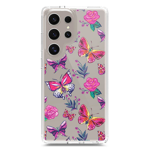 Samsung Galaxy S24 Ultra Cover - O'Nation Butterfly Dreams Series 1 - Clear Phone Case - Soft Silicon Borders