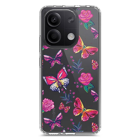 Xiaomi Redmi Note 13 Cover - O'Nation Butterfly Dreams Series 1 - Clear Phone Case - Soft Silicon Borders