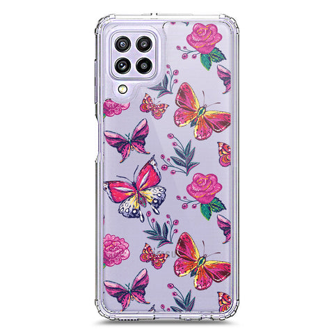 Samsung Galaxy M32 Cover - O'Nation Butterfly Dreams Series 1 - Clear Phone Case - Soft Silicon Borders