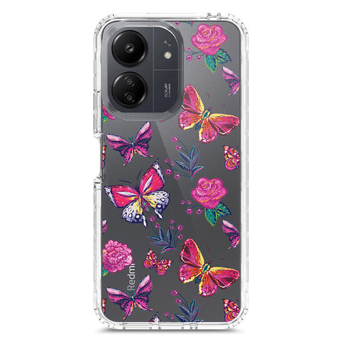 Xiaomi Poco C65 Cover - O'Nation Butterfly Dreams Series 1 - Clear Phone Case - Soft Silicon Borders