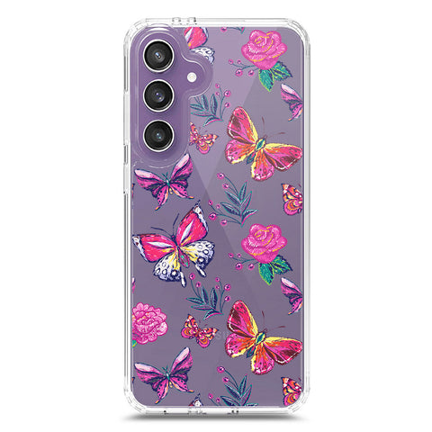 Samsung Galaxy S24 FE Cover - O'Nation Butterfly Dreams Series 1 - Clear Phone Case - Soft Silicon Borders