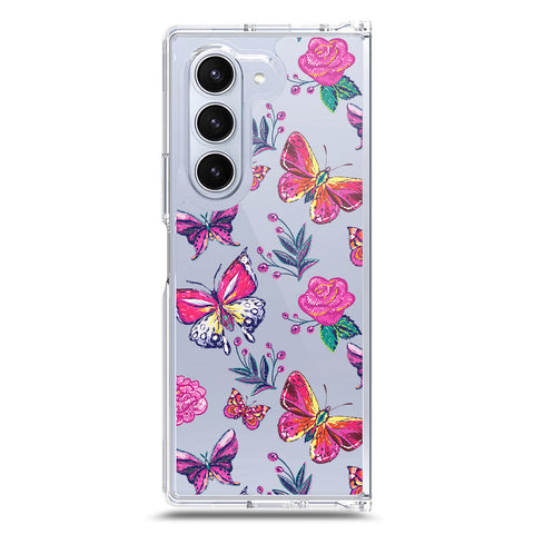 Samsung Galaxy Z Fold 6 Cover - O'Nation Butterfly Dreams Series 1 - Clear Phone Case - Soft Silicon Borders