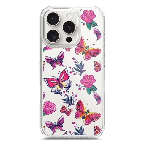 iPhone 16 Pro Cover - O'Nation Butterfly Dreams Series 1 - Clear Phone Case - Soft Silicon Borders