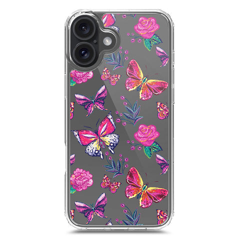 iPhone 16 Plus Cover - O'Nation Butterfly Dreams Series 1 - Clear Phone Case - Soft Silicon Borders
