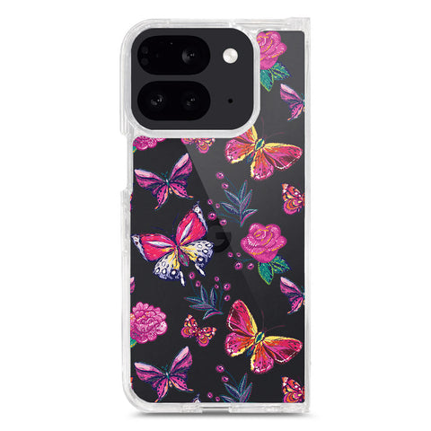 Google Pixel 9 Pro Fold Cover - O'Nation Butterfly Dreams Series 1 - Clear Phone Case - Soft Silicon Borders