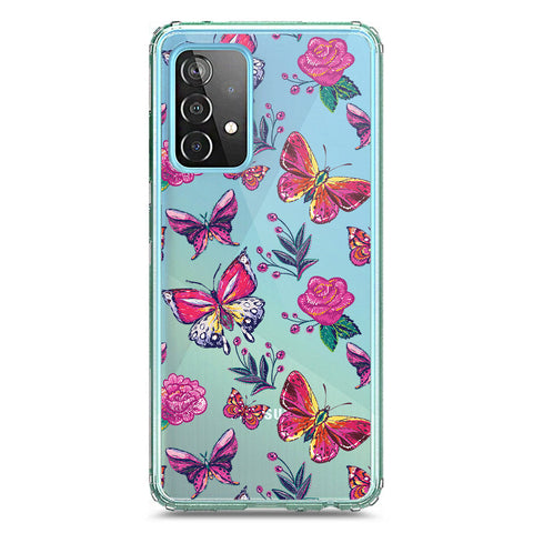 Samsung Galaxy A72 Cover - O'Nation Butterfly Dreams Series 1 - Clear Phone Case - Soft Silicon Borders