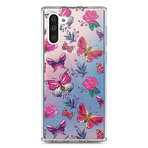 Samsung Galaxy Note 10 Cover - O'Nation Butterfly Dreams Series 1 - Clear Phone Case - Soft Silicon Borders