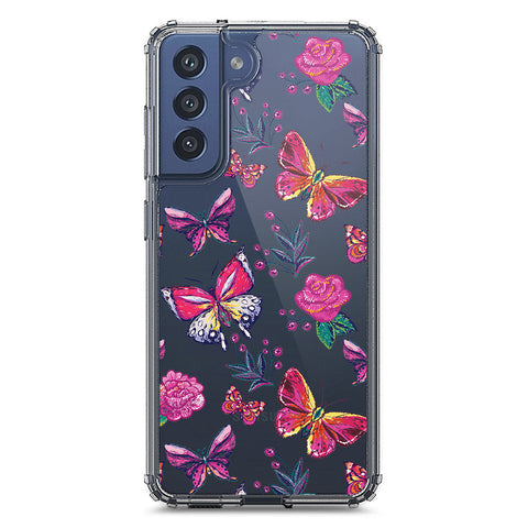 Samsung Galaxy S21 FE 5G Cover - O'Nation Butterfly Dreams Series 1 - Clear Phone Case - Soft Silicon Borders
