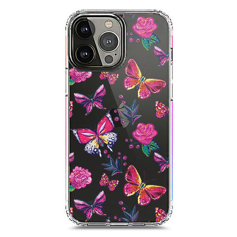 iPhone 13 Pro Max Cover - O'Nation Butterfly Dreams Series 1 - Clear Phone Case - Soft Silicon Borders