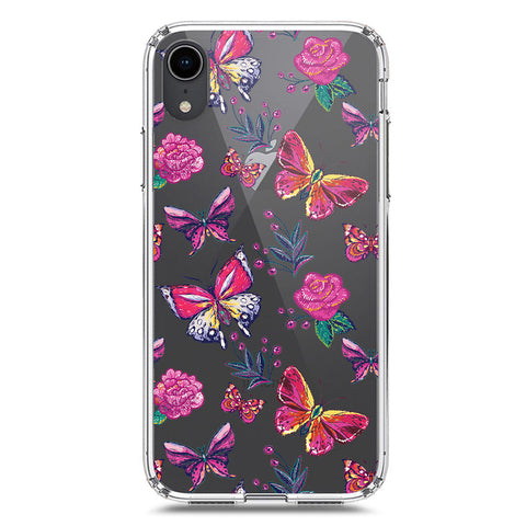 iPhone XR Cover - O'Nation Butterfly Dreams Series 1 - Clear Phone Case - Soft Silicon Borders