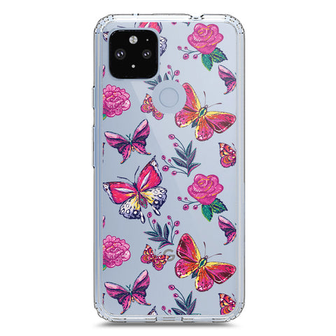 Google Pixel 5 Cover - O'Nation Butterfly Dreams Series 1 - Clear Phone Case - Soft Silicon Borders