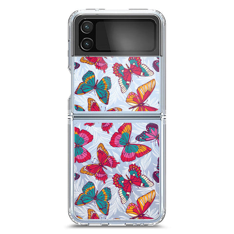 Samsung Galaxy Z Flip 4 5G Cover - O'Nation Butterfly Dreams Series 1 - Clear Phone Case - Soft Silicon Borders