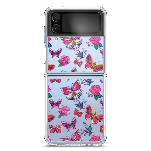 Samsung Galaxy Z Flip 3 5G Cover - O'Nation Butterfly Dreams Series 1 - Clear Phone Case - Soft Silicon Borders