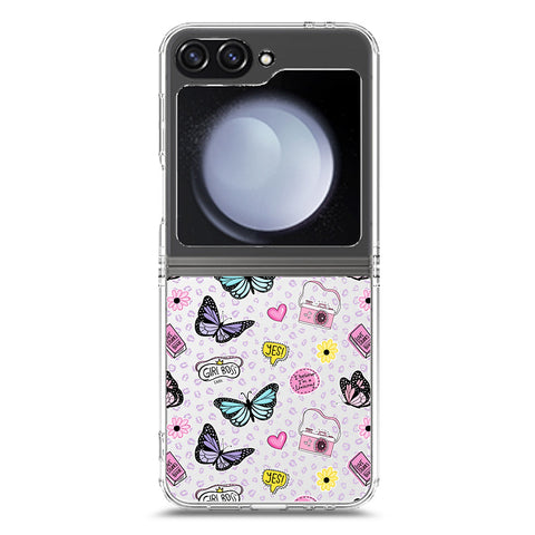 Samsung Galaxy Z Flip 6 Cover - O'Nation Butterfly Dreams Series 1 - Clear Phone Case - Soft Silicon Borders