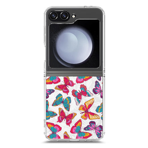 Samsung Galaxy Z Flip 6 Cover - O'Nation Butterfly Dreams Series 1 - Clear Phone Case - Soft Silicon Borders