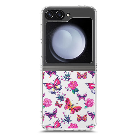 Samsung Galaxy Z Flip 6 Cover - O'Nation Butterfly Dreams Series 1 - Clear Phone Case - Soft Silicon Borders