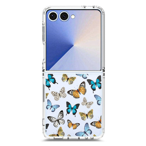 Samsung Galaxy Z Flip 7 Cover - O'Nation Butterfly Dreams Series 1 - Clear Phone Case - Soft Silicon Borders