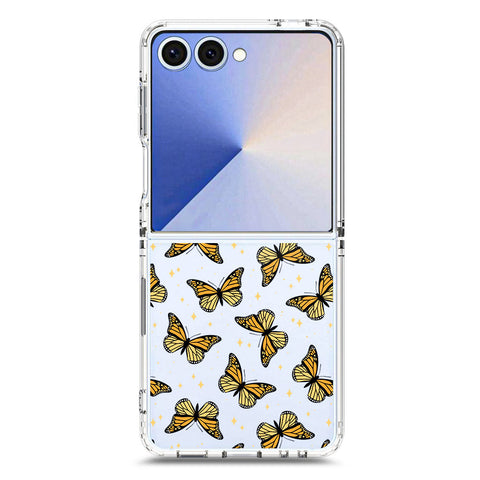 Samsung Galaxy Z Flip 7 Cover - O'Nation Butterfly Dreams Series 1 - Clear Phone Case - Soft Silicon Borders
