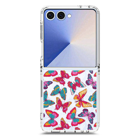 Samsung Galaxy Z Flip 7 Cover - O'Nation Butterfly Dreams Series 1 - Clear Phone Case - Soft Silicon Borders