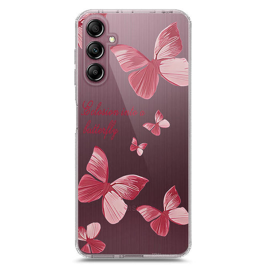 Samsung Galaxy A14 5G Cover - O'Nation Butterfly Dreams Series 2 - Clear Phone Case - Soft Silicon Borders