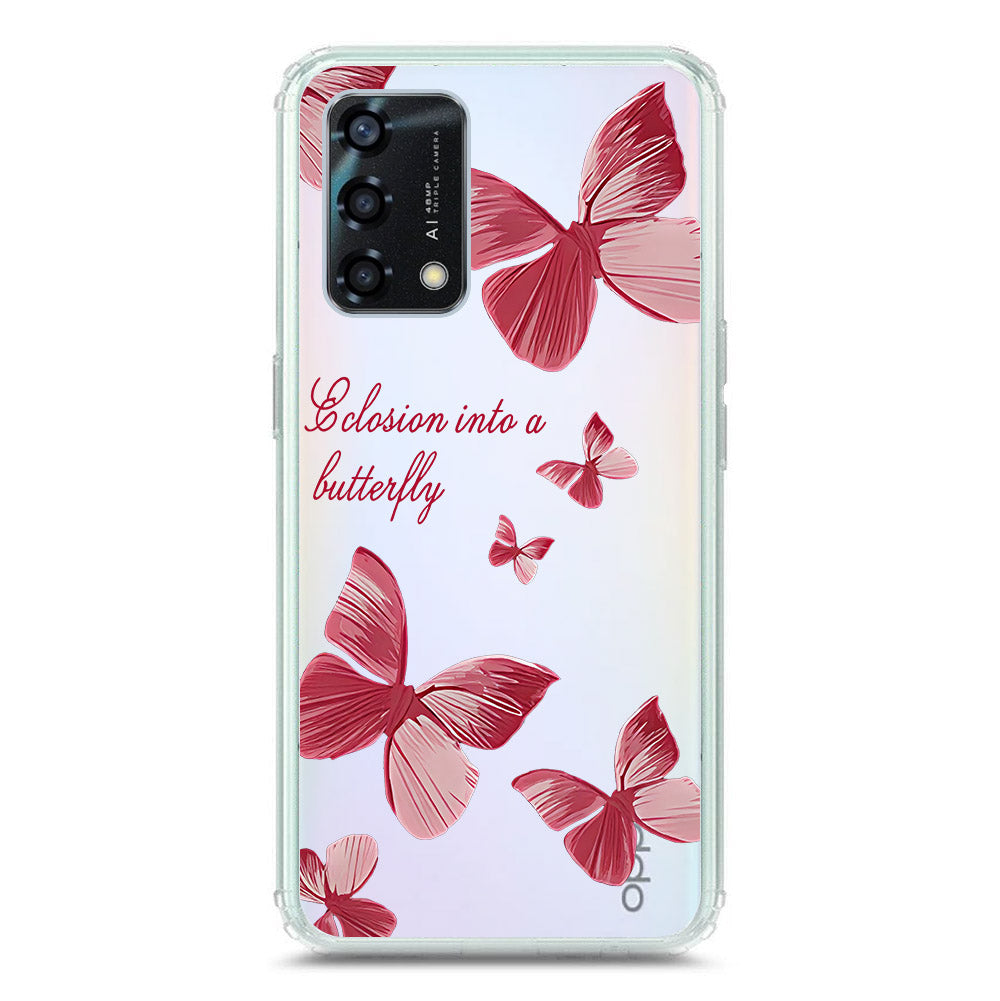 Oppo A95 Cover - O'Nation Butterfly Dreams Series 2 - Clear Phone Case - Soft Silicon Borders