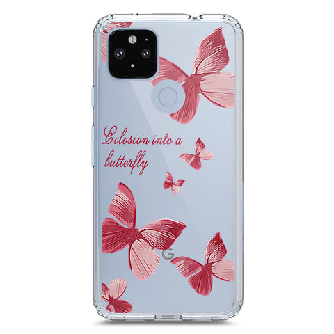 Google Pixel 4a 5G Cover - O'Nation Butterfly Dreams Series 2 - Clear Phone Case - Soft Silicon Borders