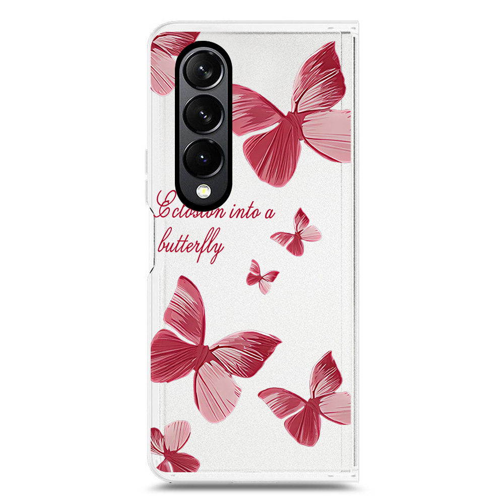 Samsung Galaxy Z Fold 4 5G Cover - O'Nation Butterfly Dreams Series 2 - Clear Phone Case - Soft Silicon Borders