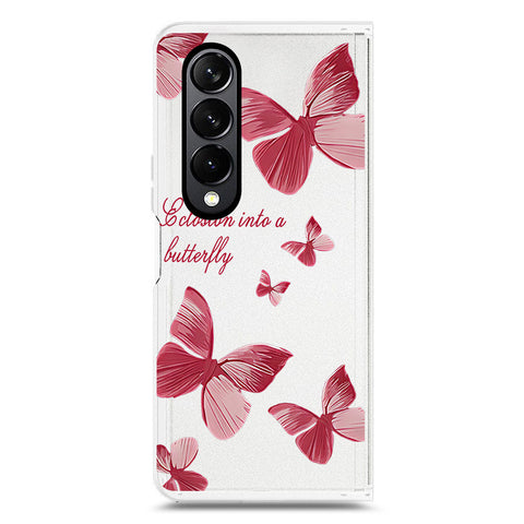 Samsung Galaxy Z Fold 4 5G Cover - O'Nation Butterfly Dreams Series 2 - Clear Phone Case - Soft Silicon Borders