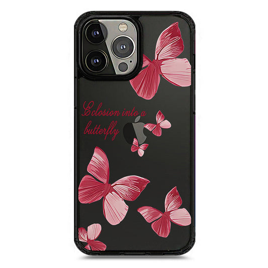 iPhone 13 Pro Max - Black - Cover - O'Nation Butterfly Dreams Series 2 - Clear Phone Case - Soft Silicon Borders