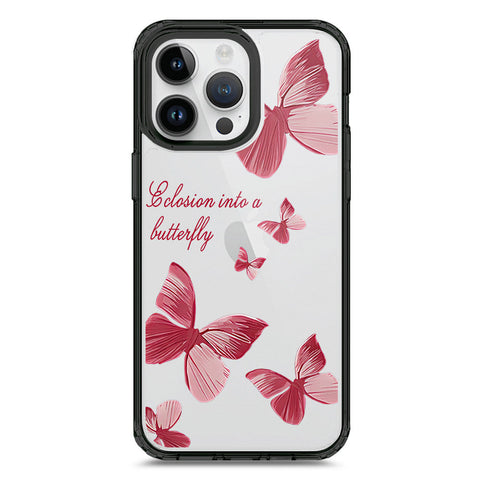 iPhone 15 Pro Max - Black - Cover - O'Nation Butterfly Dreams Series 2 - Clear Phone Case - Soft Silicon Borders