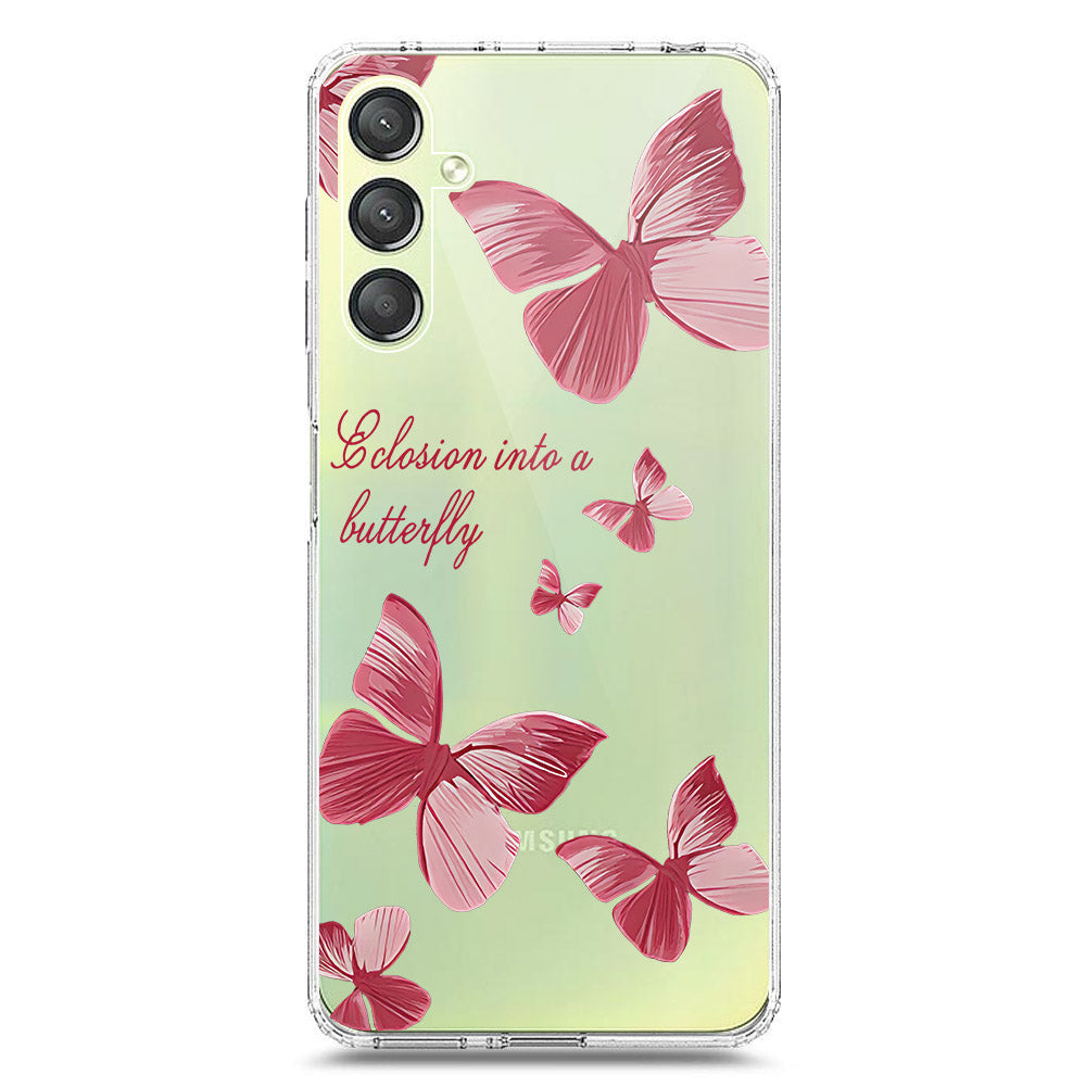 Samsung Galaxy A24 4G Cover - O'Nation Butterfly Dreams Series 2 - Clear Phone Case - Soft Silicon Borders
