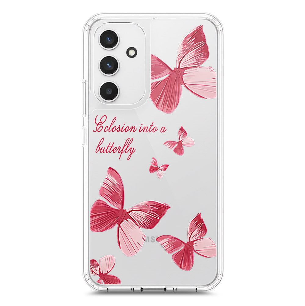 Samsung Galaxy A54 Cover - O'Nation Butterfly Dreams Series 2 - Clear Phone Case - Soft Silicon Borders