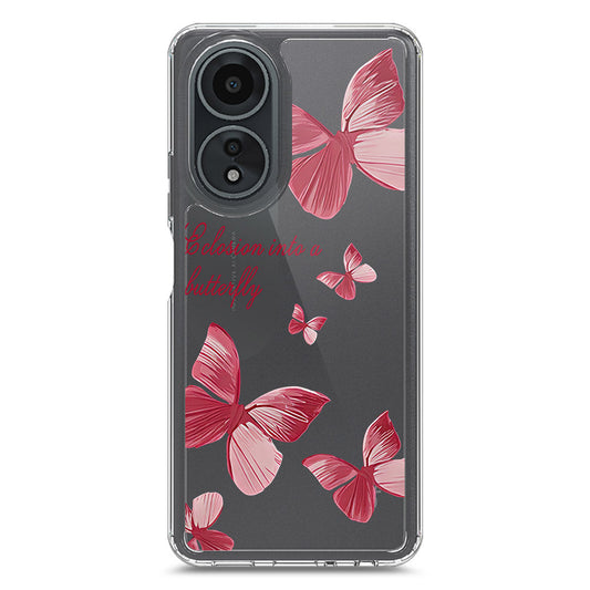 Oppo A58 4G Cover - O'Nation Butterfly Dreams Series 2 - Clear Phone Case - Soft Silicon Borders