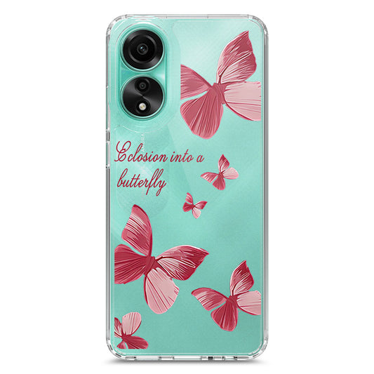 Oppo A78 4G Cover - O'Nation Butterfly Dreams Series 2 - Clear Phone Case - Soft Silicon Borders