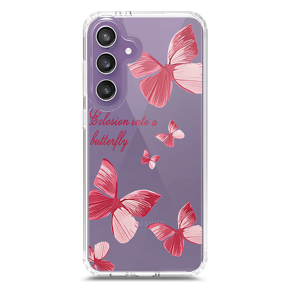 Samsung Galaxy S24 Plus Cover - O'Nation Butterfly Dreams Series 2 - Clear Phone Case - Soft Silicon Borders