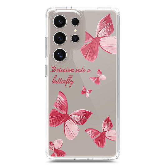Samsung Galaxy S24 Ultra Cover - O'Nation Butterfly Dreams Series 2 - Clear Phone Case - Soft Silicon Borders