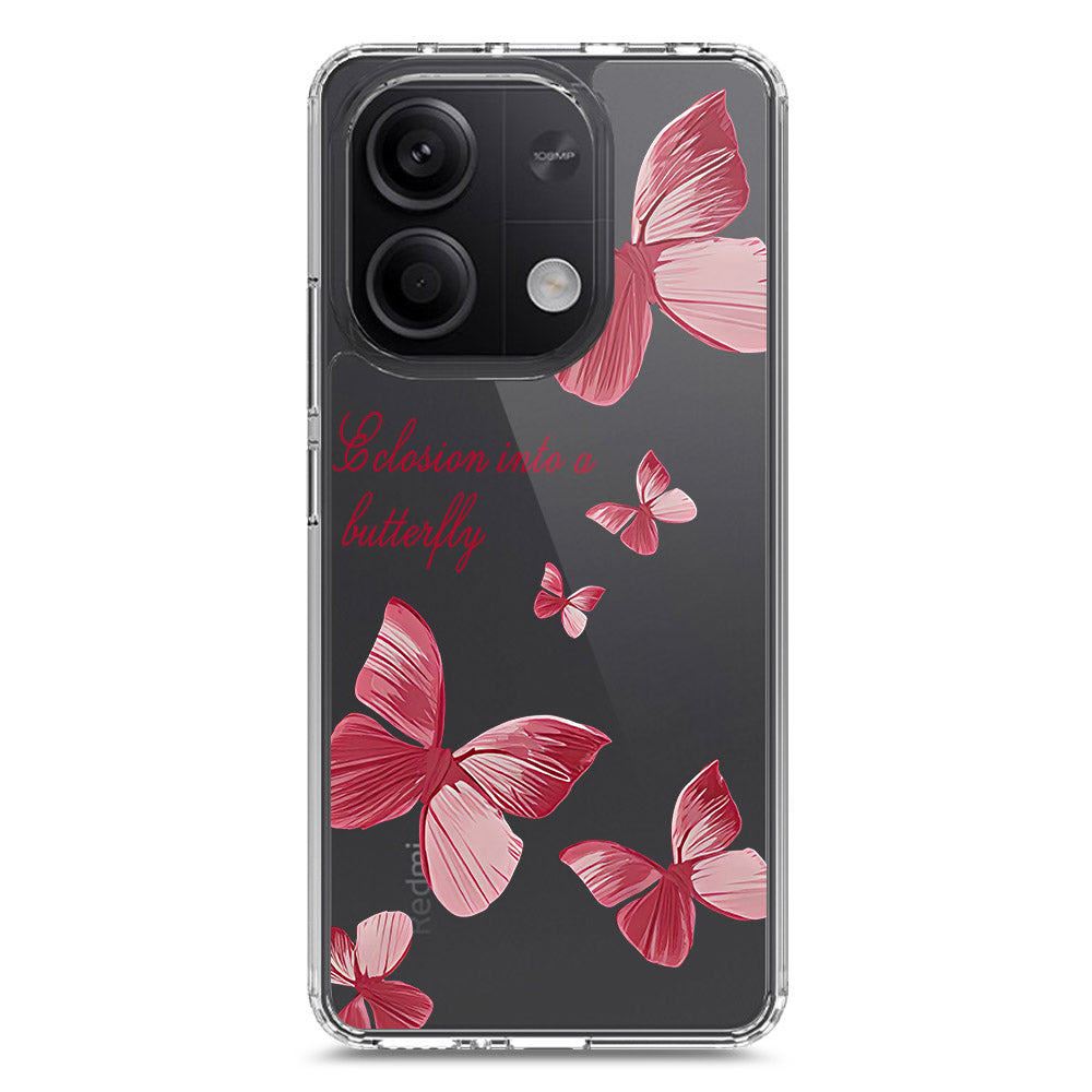 Xiaomi Redmi Note 13 Cover - O'Nation Butterfly Dreams Series 2 - Clear Phone Case - Soft Silicon Borders