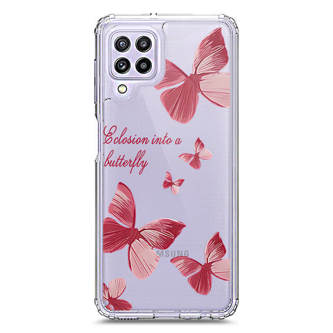 Samsung Galaxy M22 Cover - O'Nation Butterfly Dreams Series 2 - Clear Phone Case - Soft Silicon Borders