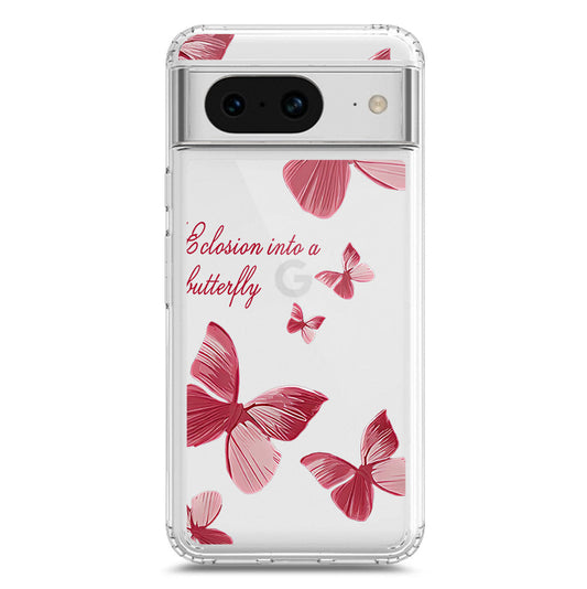 Google Pixel 8a Cover - O'Nation Butterfly Dreams Series 2 - Clear Phone Case - Soft Silicon Borders