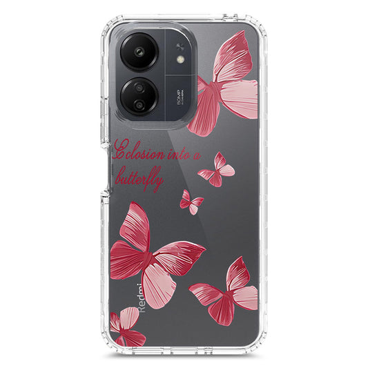 Xiaomi Poco C65 Cover - O'Nation Butterfly Dreams Series 2 - Clear Phone Case - Soft Silicon Borders