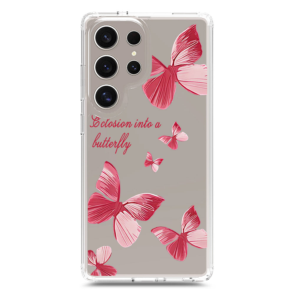 Samsung Galaxy S25 Ultra Cover - O'Nation Butterfly Dreams Series 2 - Clear Phone Case - Soft Silicon Borders
