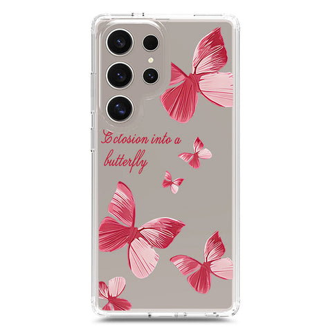 Samsung Galaxy S25 Ultra Cover - O'Nation Butterfly Dreams Series 2 - Clear Phone Case - Soft Silicon Borders