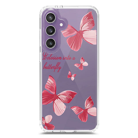 Samsung Galaxy S24 FE Cover - O'Nation Butterfly Dreams Series 2 - Clear Phone Case - Soft Silicon Borders