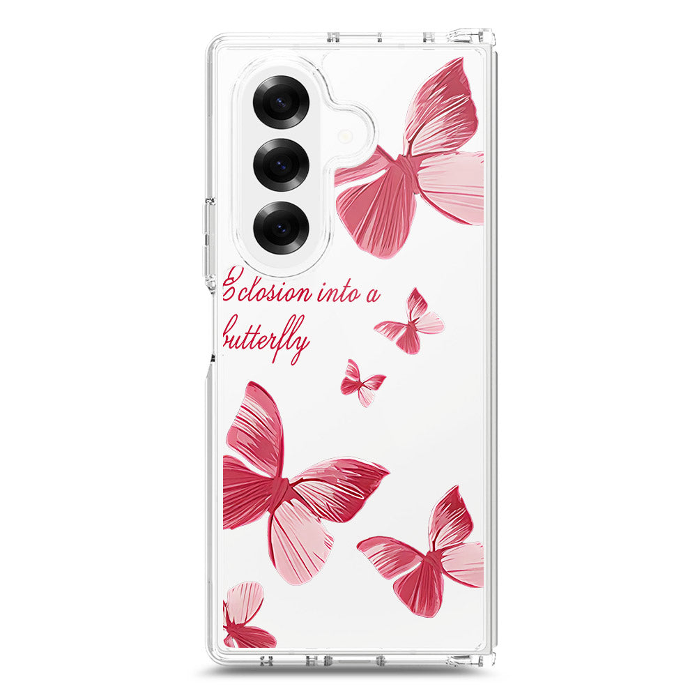 Samsung Galaxy Z Fold 7 Cover - O'Nation Butterfly Dreams Series 2 - Clear Phone Case - Soft Silicon Borders